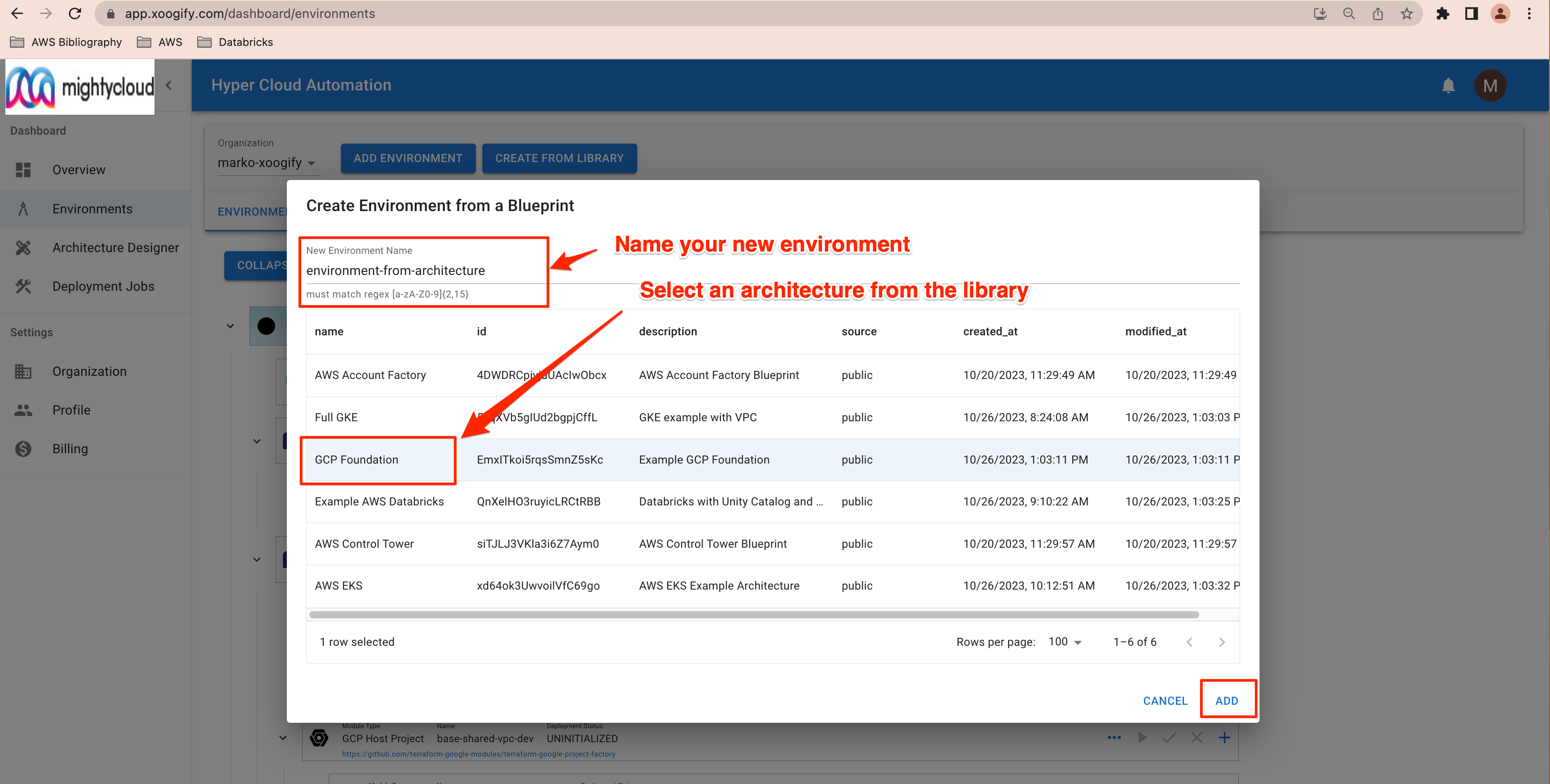 set name and architecture